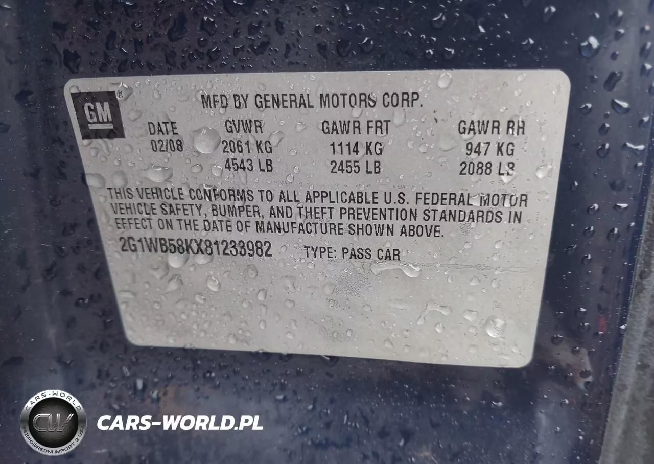2008 Chevrolet Impala Ls VIN:2G1WB58KX81233982 - 9