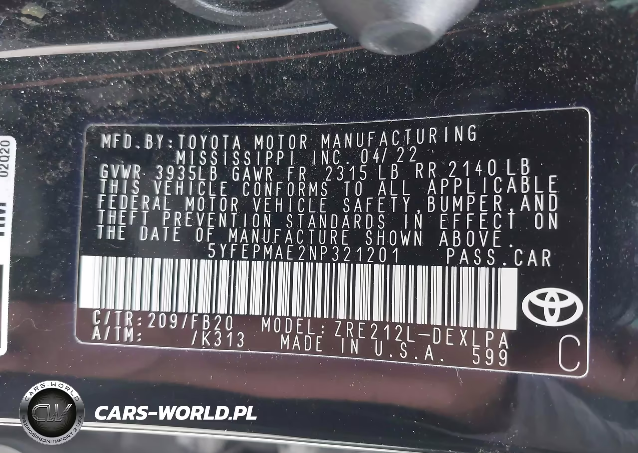 2022 Toyota Corolla Le VIN:5YFEPMAE2NP321201 - 9