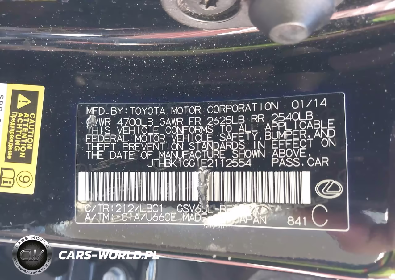 2014 Lexus Es 350 VIN:JTHBK1GG1E2112554 - 9
