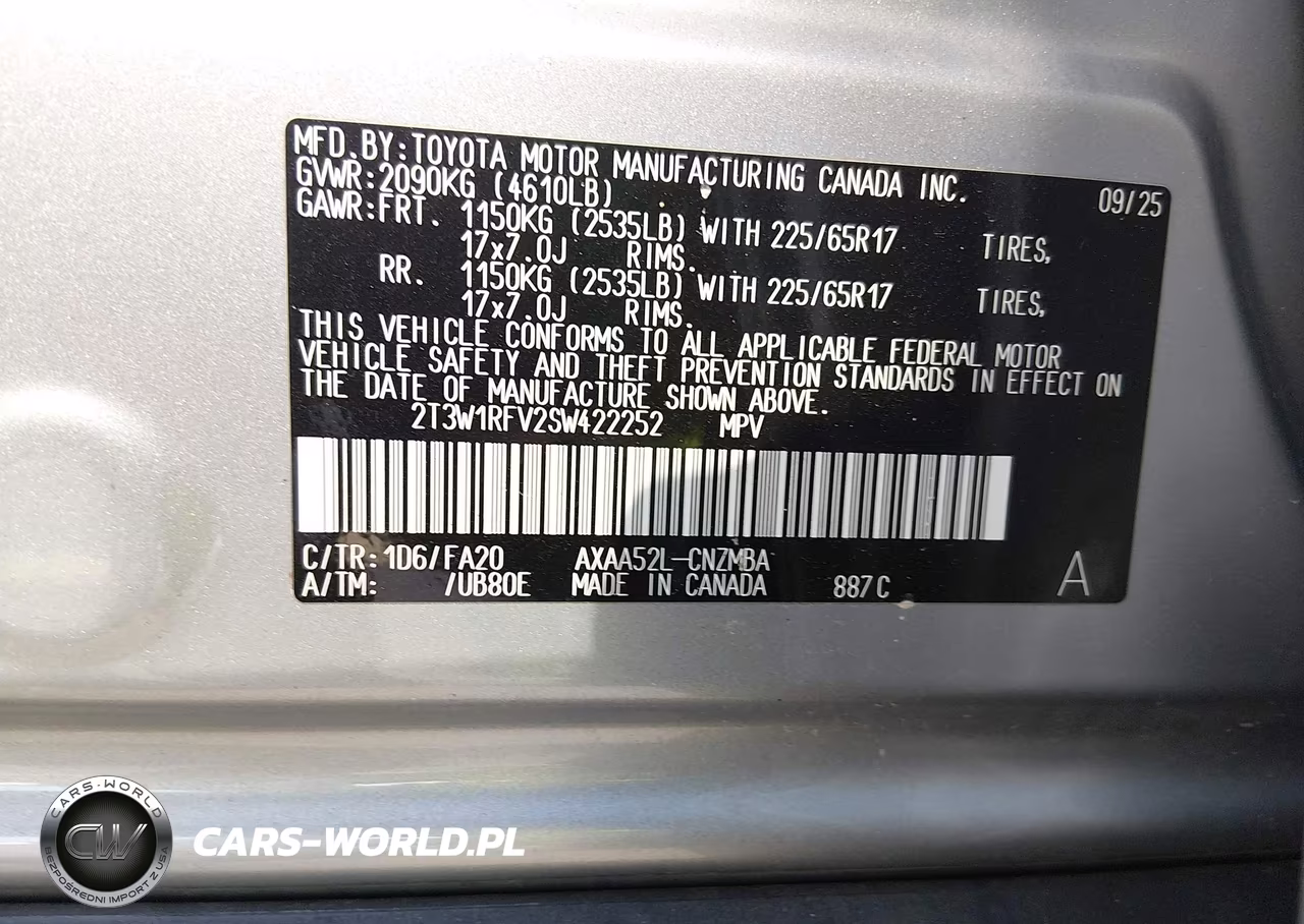 2025 Toyota Rav4 Xle VIN:2T3W1RFV2SW422252 - 9