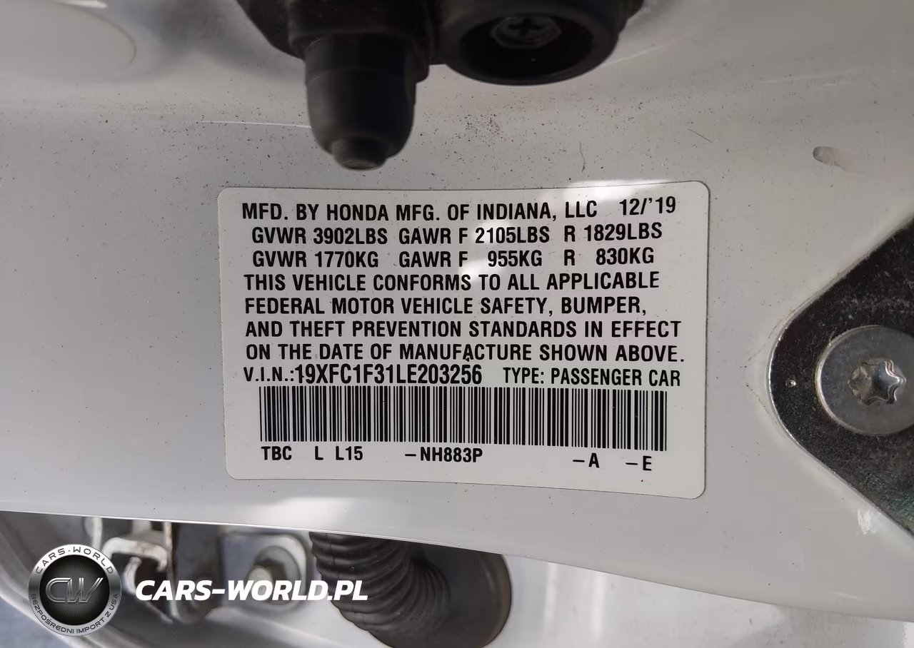 2020 Honda Civic Ex VIN:19XFC1F31LE203256 - 9