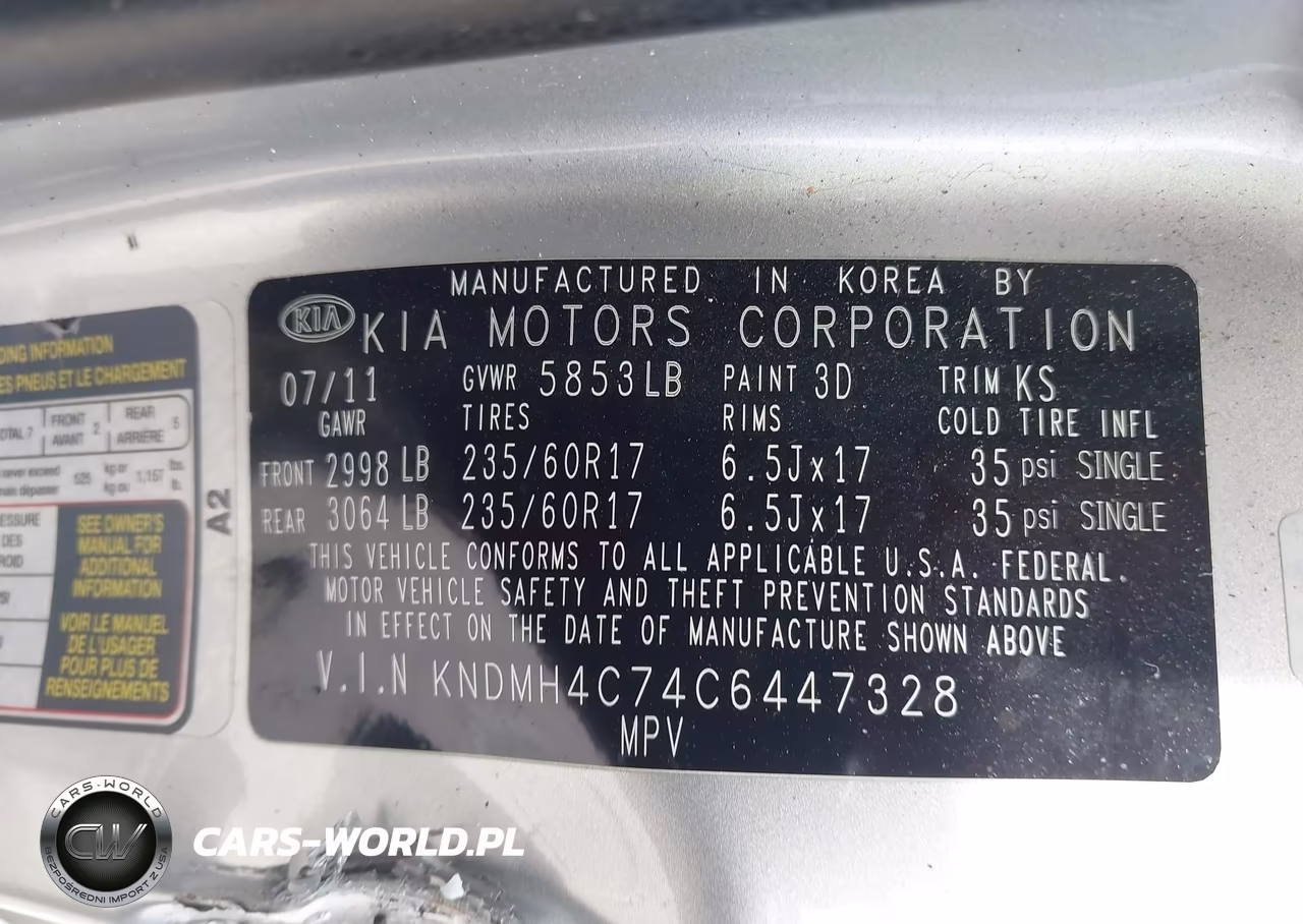 2012 Kia Sedona Ex VIN:KNDMH4C74C6447328 - 9