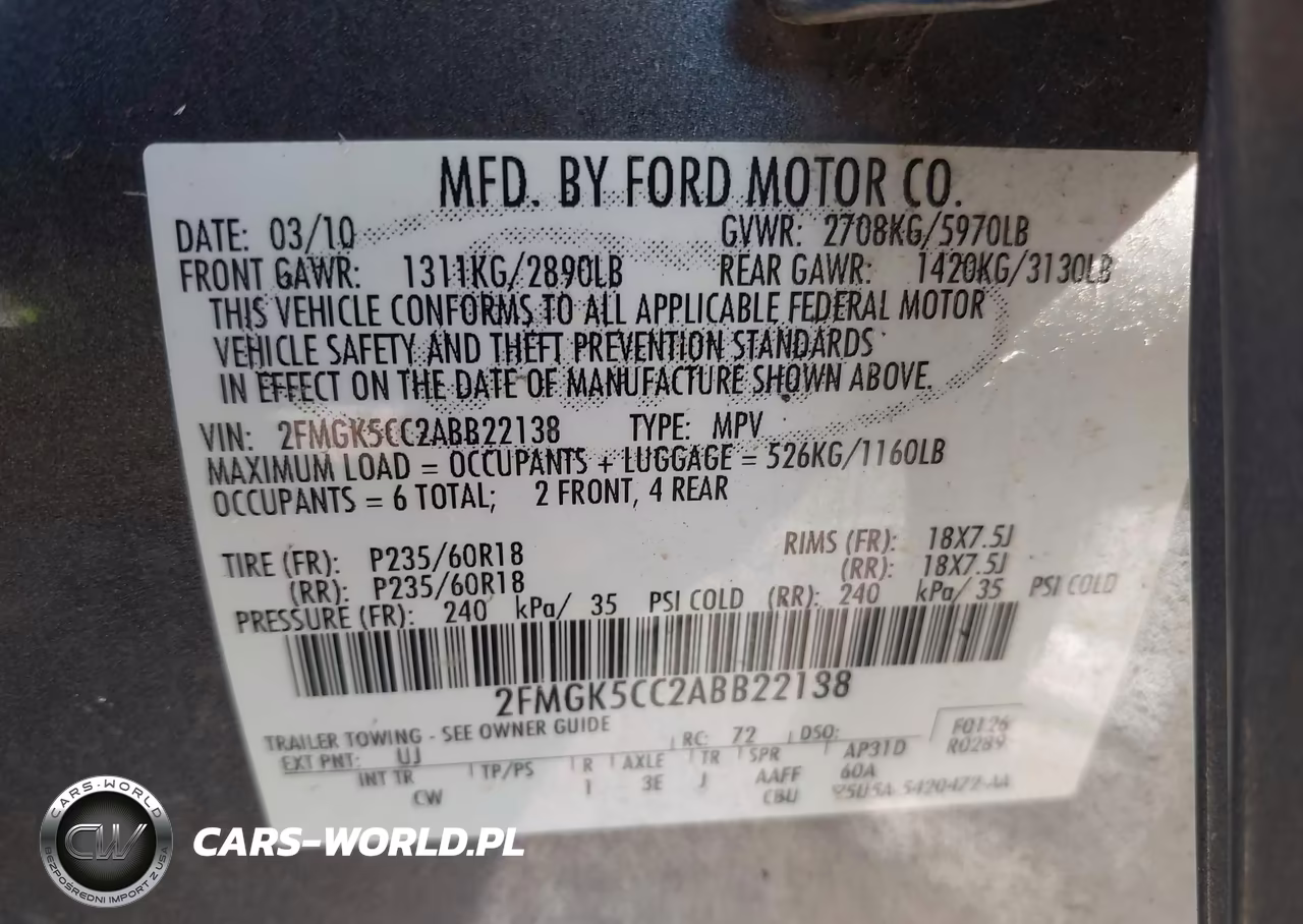 2010 Ford Flex Sel VIN:2FMGK5CC2ABB22138 - 9