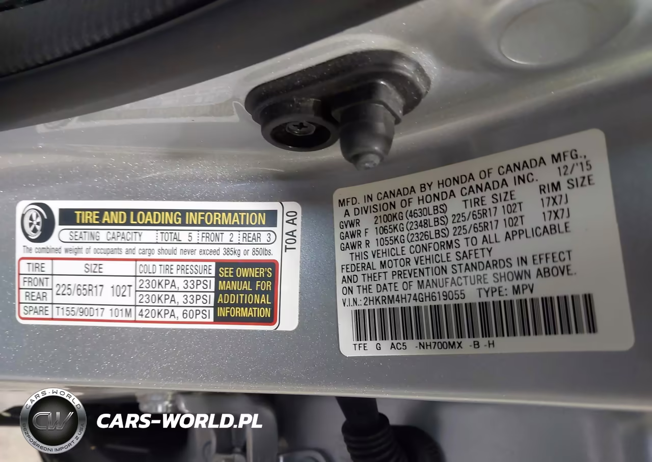 2016 Honda Cr-V Ex-L VIN:2HKRM4H74GH619055 - 9