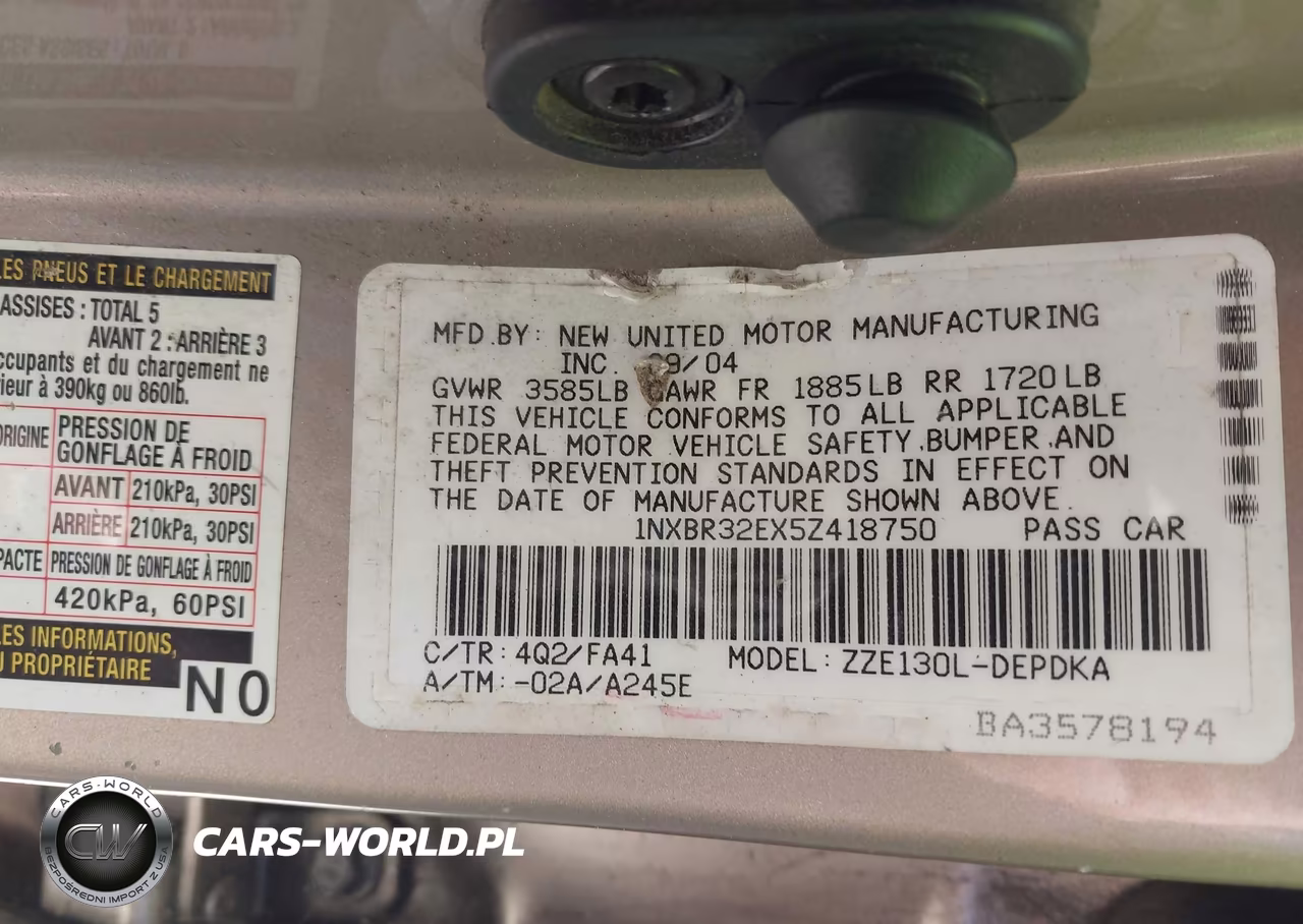 2005 Toyota Corolla Ce VIN:1NXBR32EX5Z418750 - 9