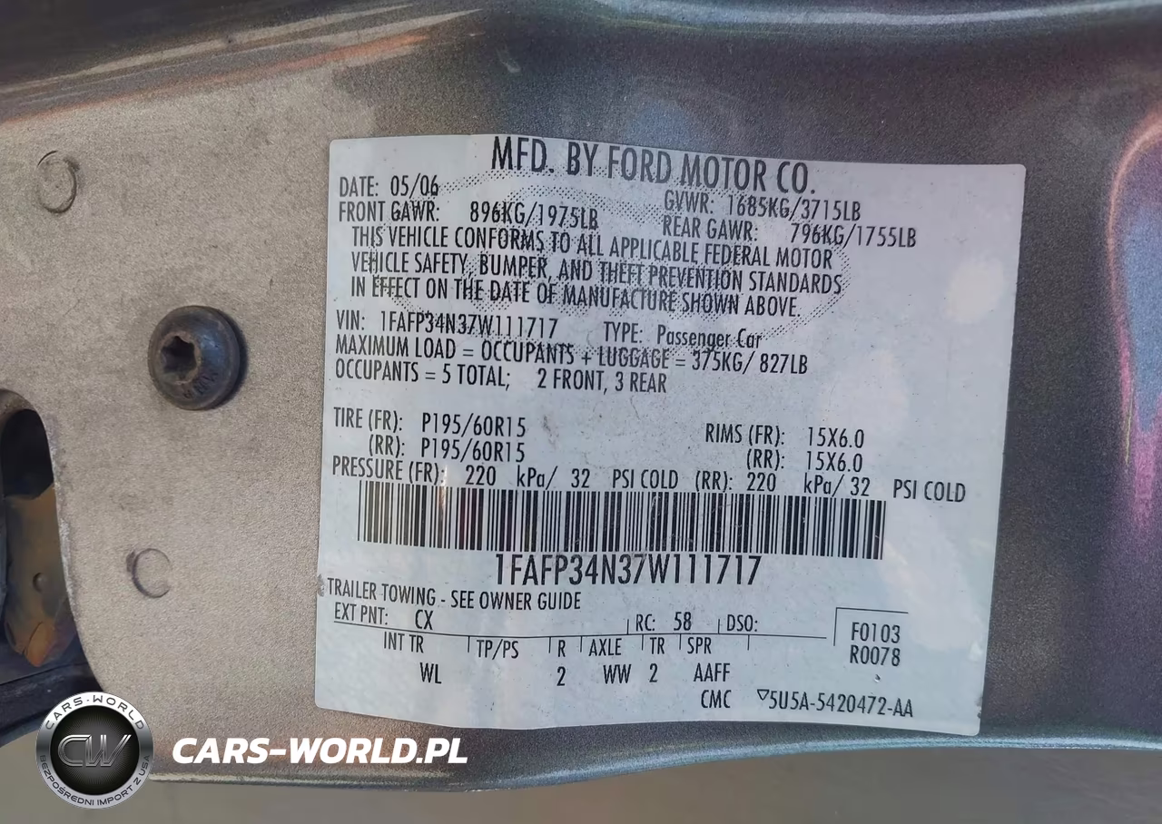 2007 Ford Focus S-Se-Ses VIN:1FAFP34N37W111717 - 9