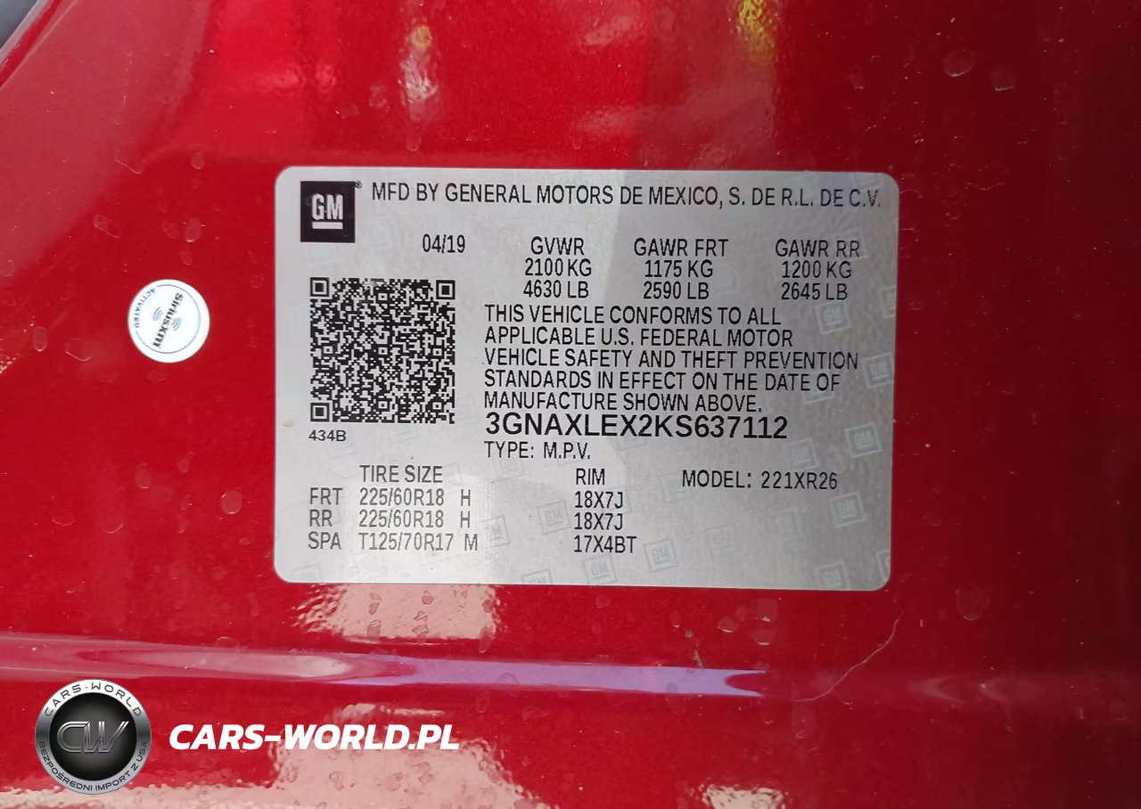 2019 Chevrolet Equinox Lt VIN:3GNAXLEX2KS637112 - 9
