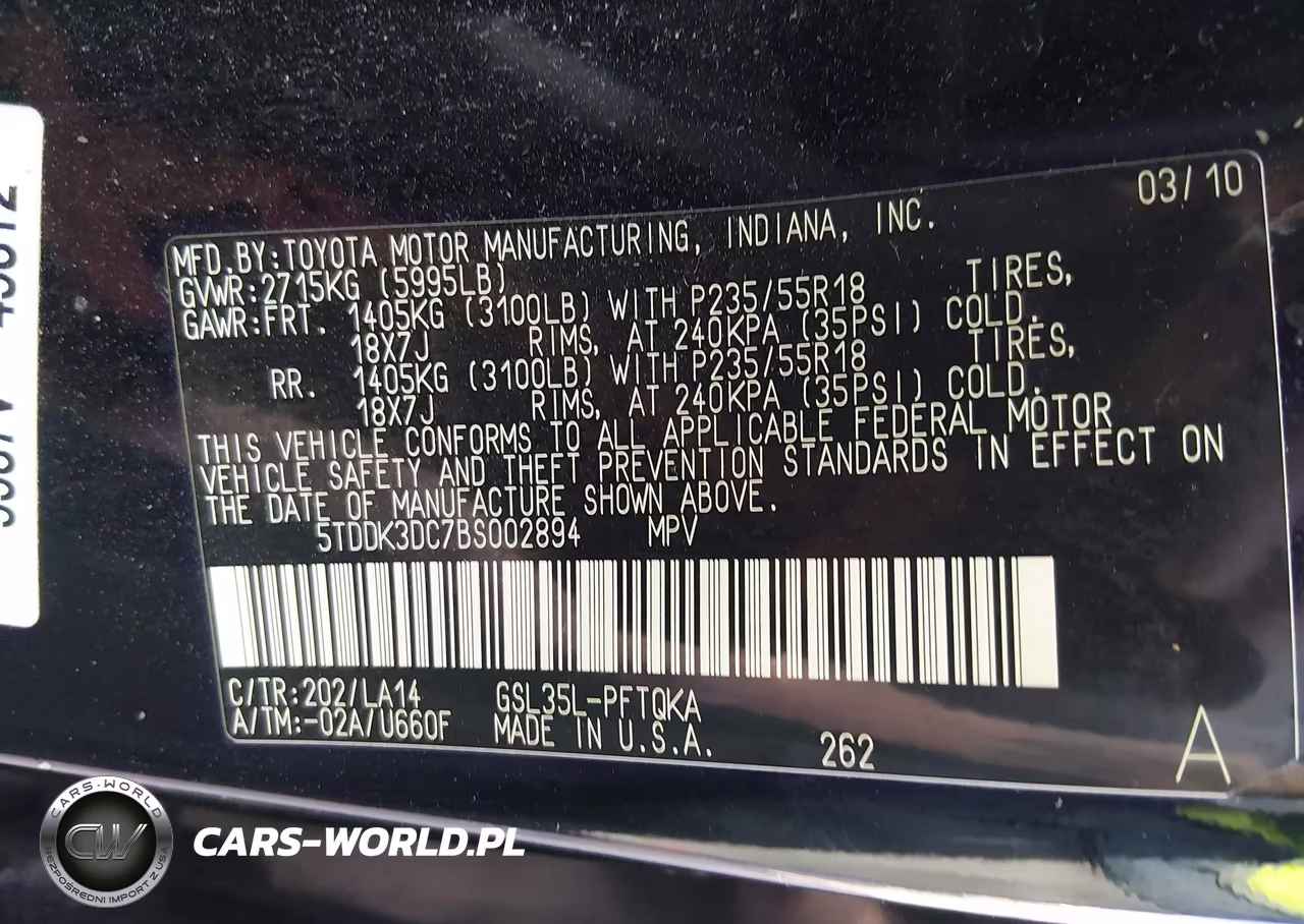 2011 Toyota Sienna Limited VIN:5TDDK3DC7BS002894 - 9