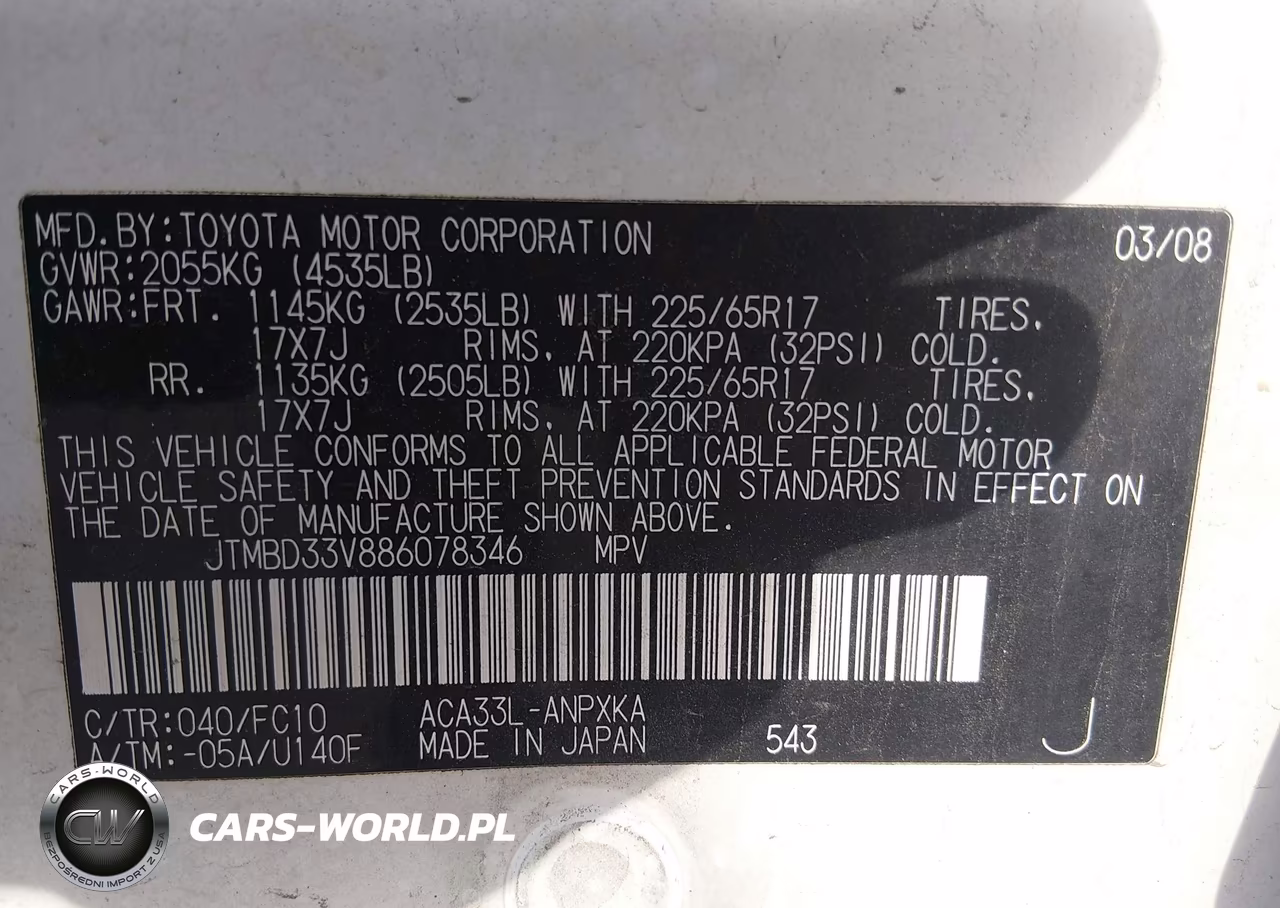 2008 Toyota Rav4 VIN:JTMBD33V886078346 - 9