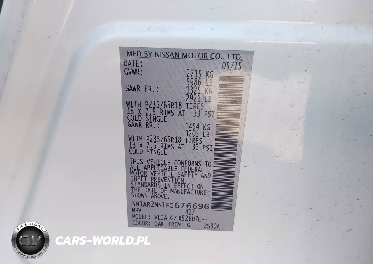 2015 Nissan Pathfinder Sl VIN:5N1AR2MN1FC676696 - 9