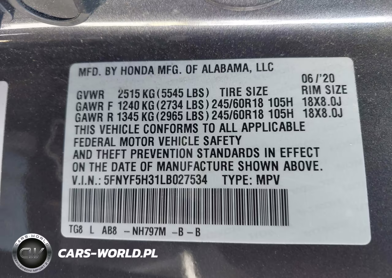 2020 Honda Pilot 2Wd Ex VIN:5FNYF5H31LB027534 - 9