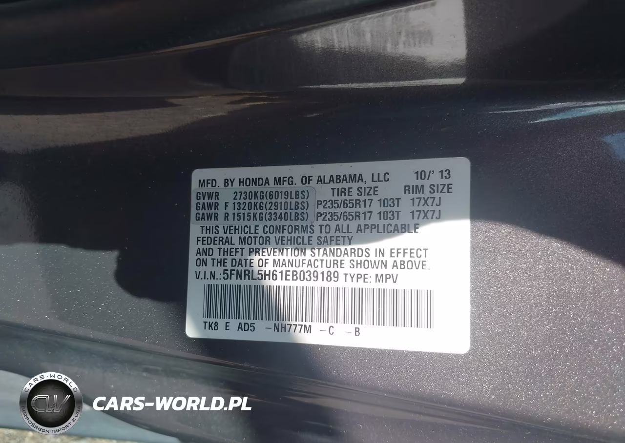 2014 Honda Odyssey Ex-L VIN:5FNRL5H61EB039189 - 9