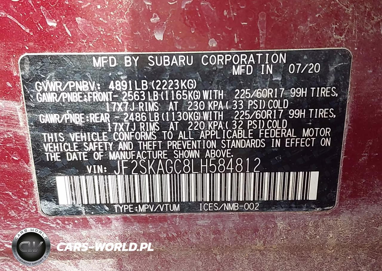 2020 Subaru Forester Premium VIN:JF2SKAGC8LH584812 - 9