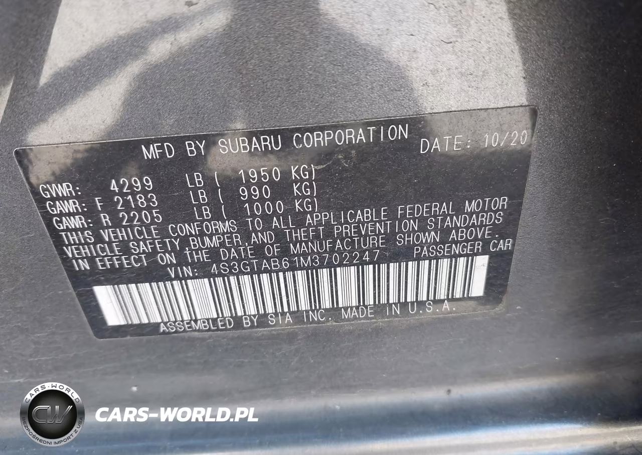 2021 Subaru Impreza VIN:4S3GTAB61M3702247 - 9