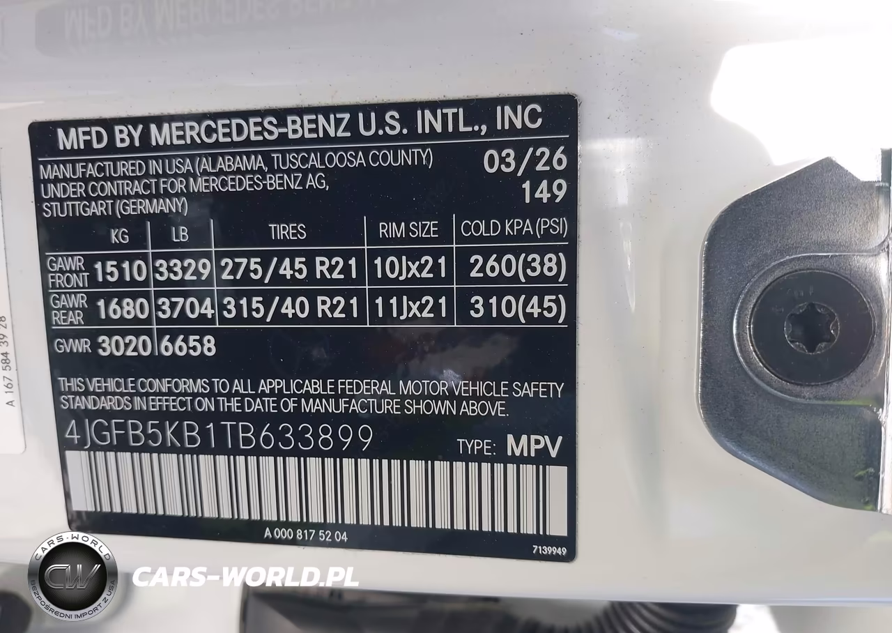 2026 Mercedes-Benz Gle 450 4Matic VIN:4JGFB5KB1TB633899 - 9