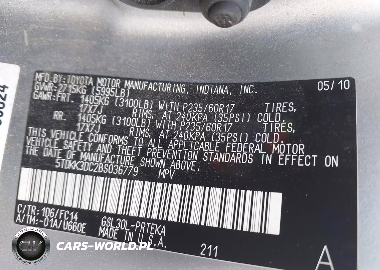 2011 Toyota Sienna Le V6 VIN:5TDKK3DC2BS036779 - 9