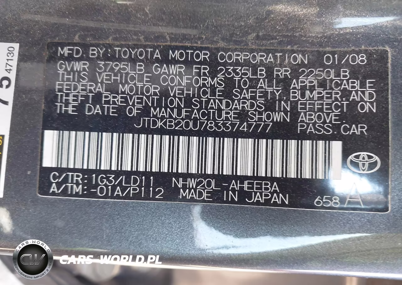 2008 Toyota Prius VIN:JTDKB20U783374777 - 9