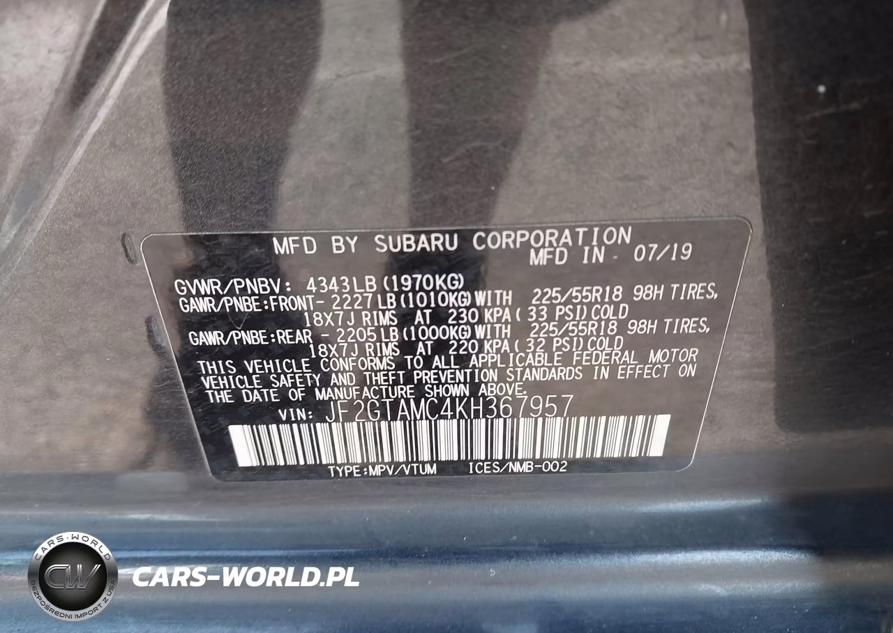2019 Subaru Crosstrek 2.0I Limited VIN:JF2GTAMC4KH367957 - 9