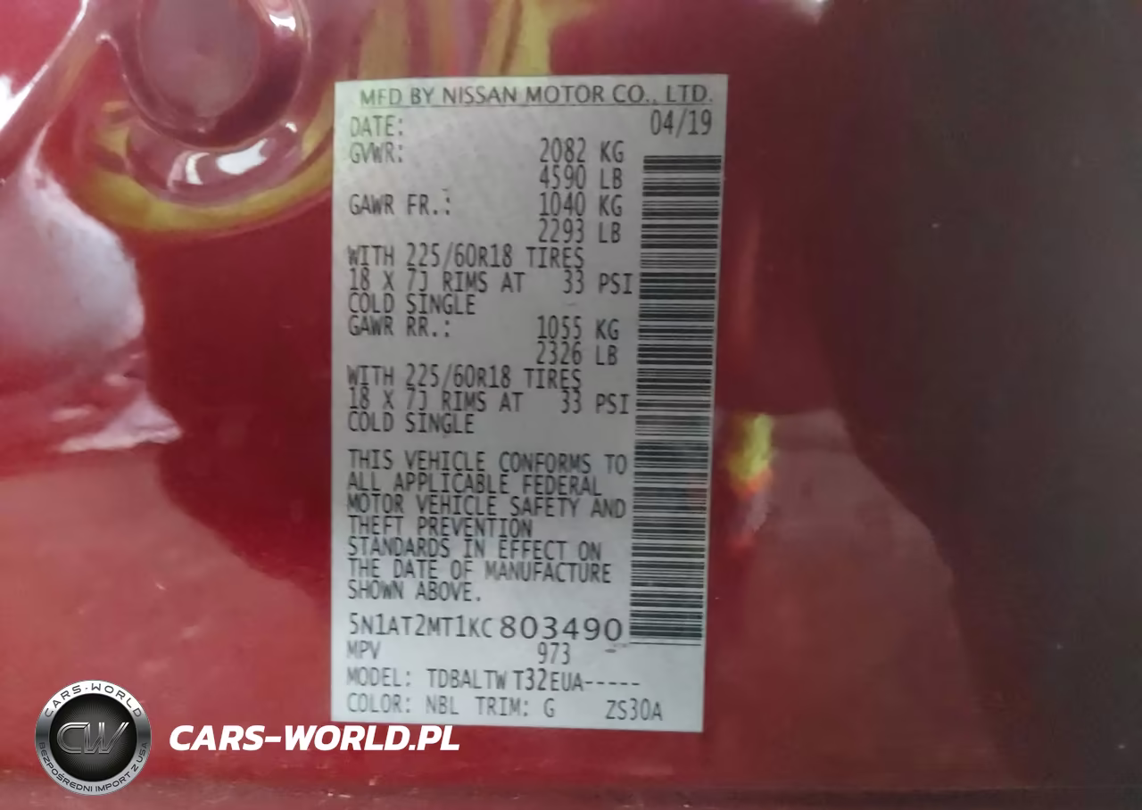 2019 Nissan Rogue Sv VIN:5N1AT2MT1KC803490 - 9