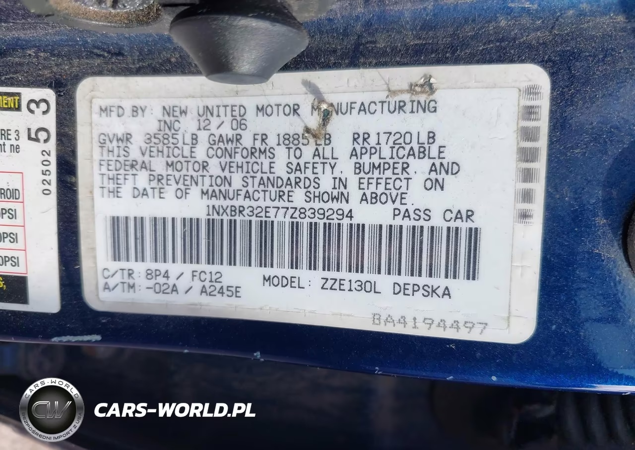 2007 Toyota Corolla S VIN:1NXBR32E77Z839294 - 9