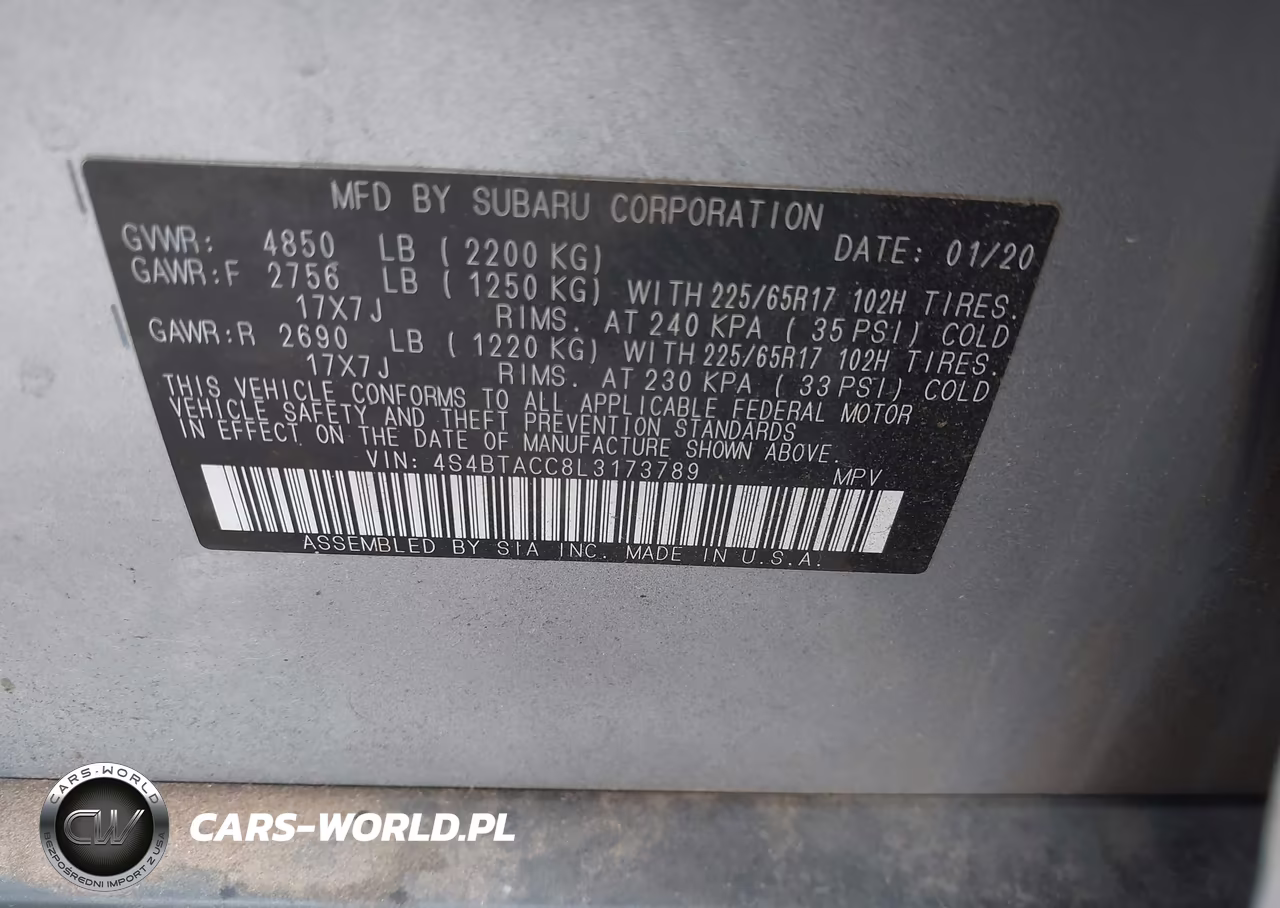 2020 Subaru Outback Premium VIN:4S4BTACC8L3173789 - 9