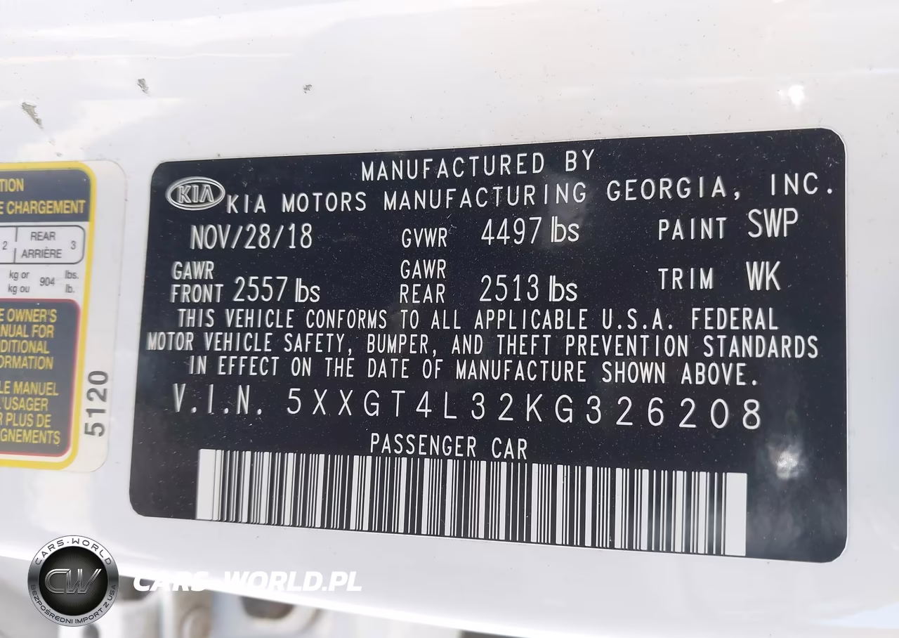 2019 Kia Optima Lx VIN:5XXGT4L32KG326208 - 9