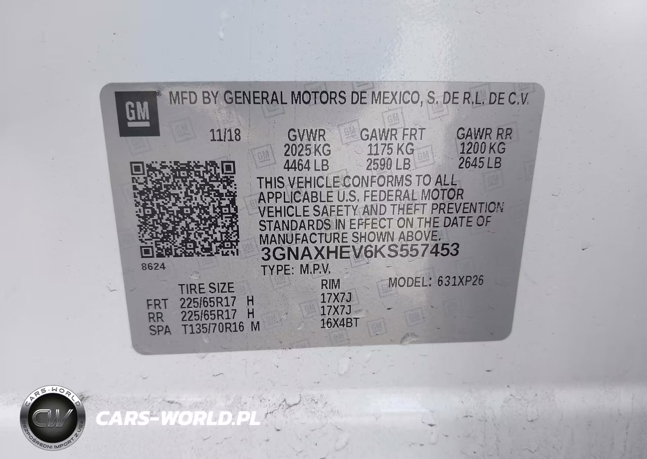 2019 Chevrolet Equinox Ls VIN:3GNAXHEV6KS557453 - 9