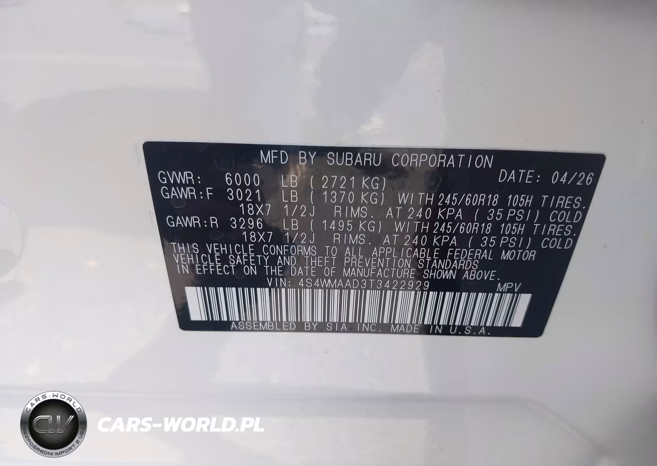 2026 Subaru Ascent Premium 8-Passenger VIN:4S4WMAAD3T3422929 - 9
