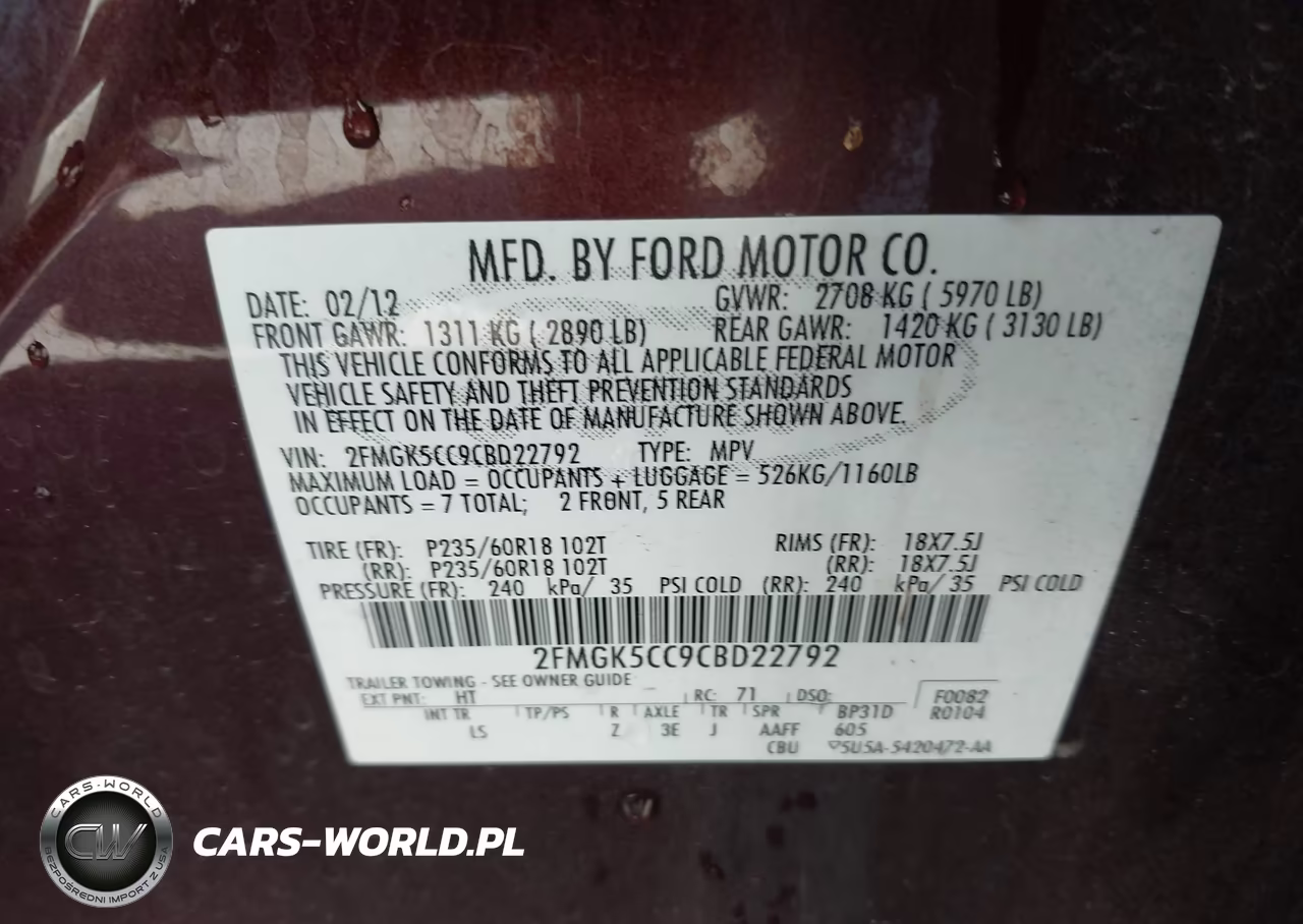 2012 Ford Flex Sel VIN:2FMGK5CC9CBD22792 - 9