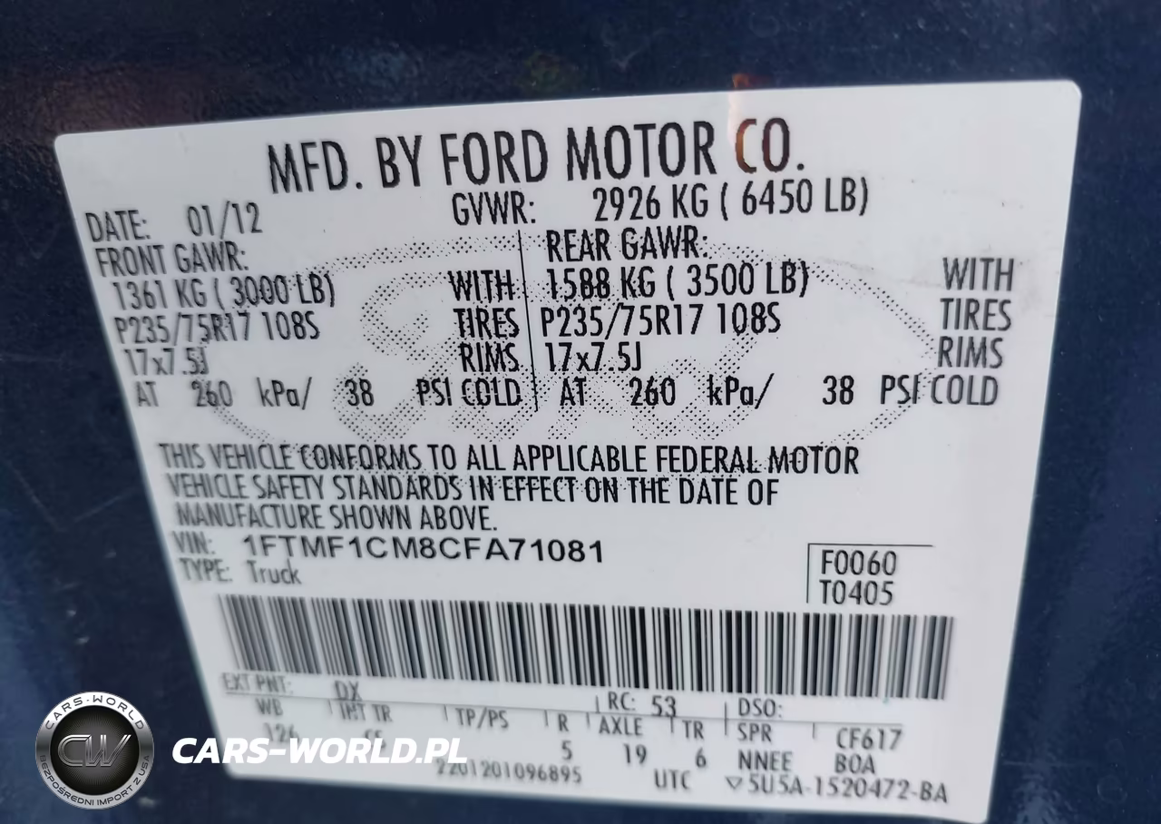 2012 Ford F-150 Xl VIN:1FTMF1CM8CFA71081 - 9