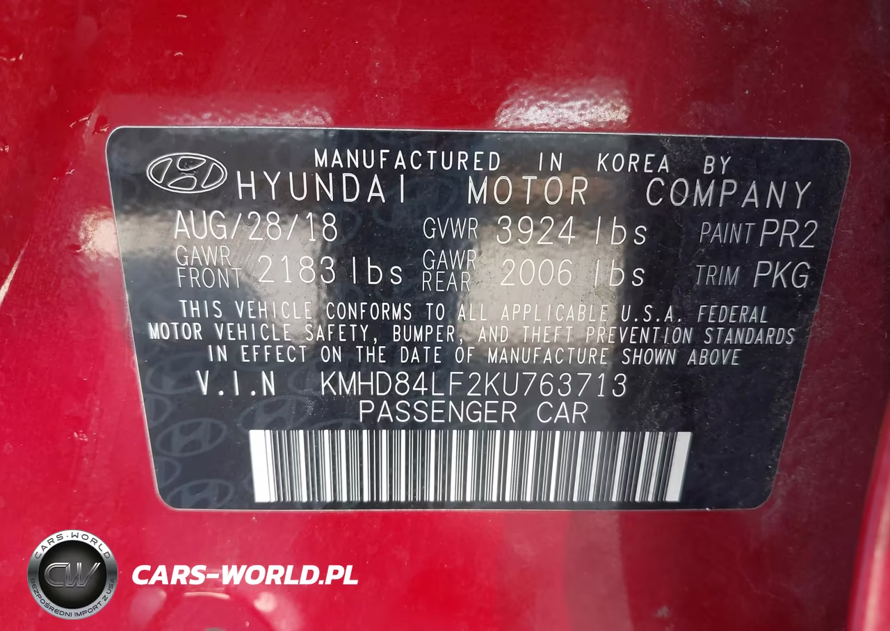 2019 Hyundai Elantra Value Edition VIN:KMHD84LF2KU763713 - 9