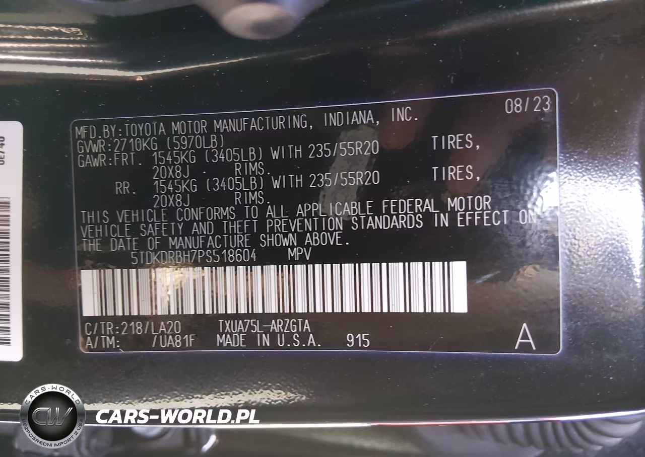 2023 Toyota Highlander Platinum VIN:5TDKDRBH7PS518604 - 9