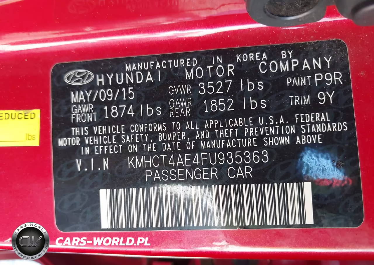 2015 Hyundai Accent Gls VIN:KMHCT4AE4FU935363 - 9