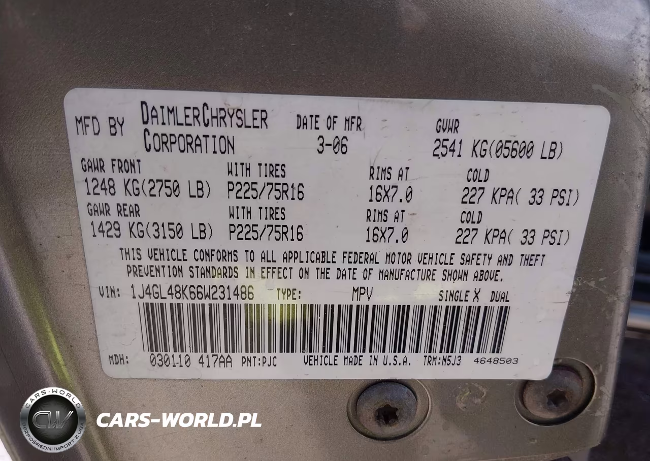 2006 Jeep Liberty Sport VIN:1J4GL48K66W231486 - 9