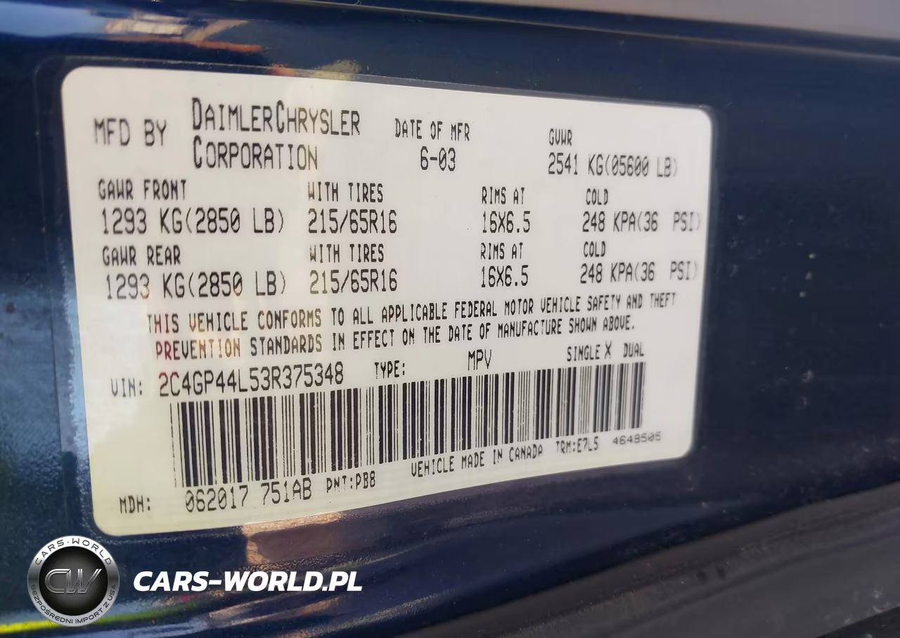 2003 Chrysler Town & Country Lx VIN:2C4GP44L53R375348 - 9