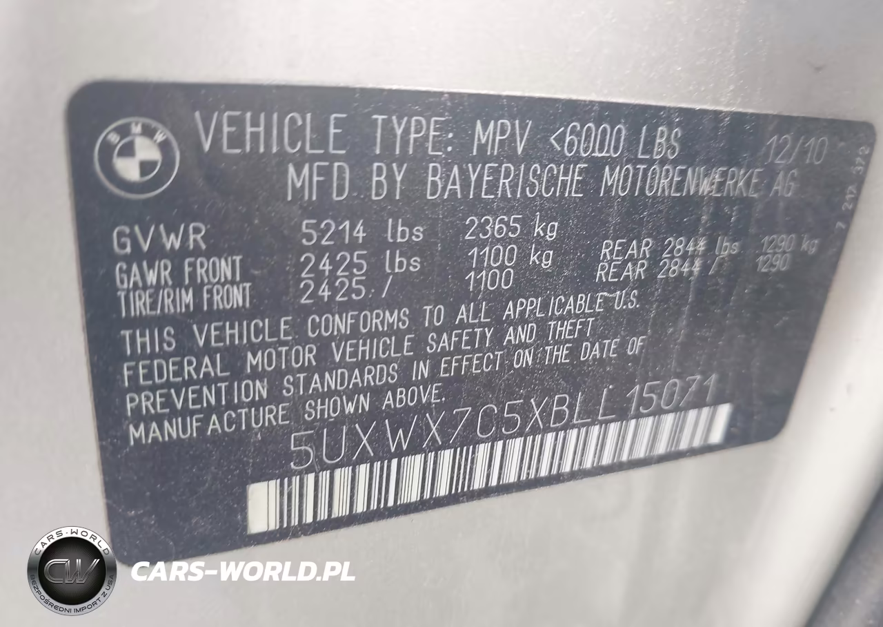 2011 BMW X3 xDrive35I VIN:5UXWX7C5XBLL15071 - 9