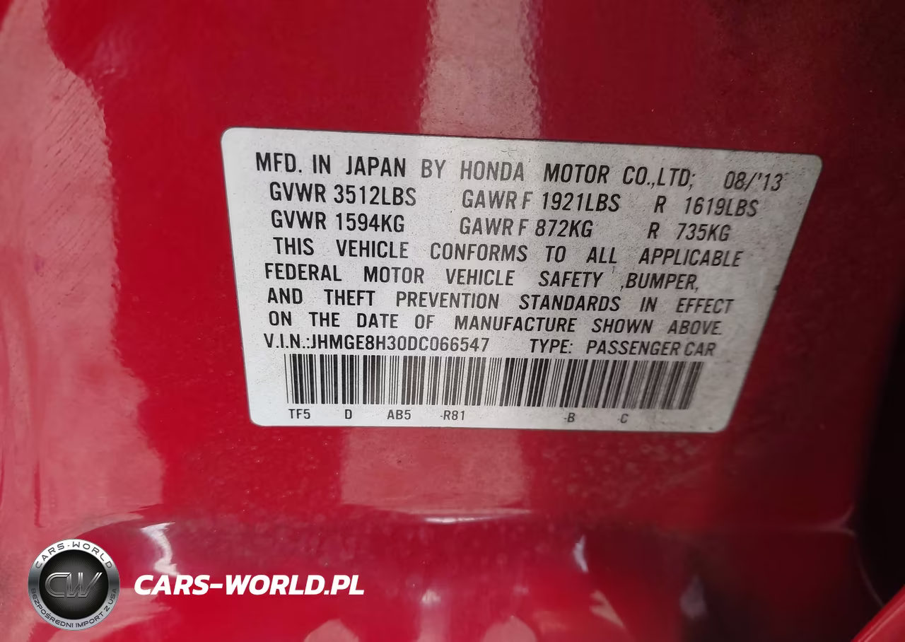 2013 Honda Fit VIN:JHMGE8H30DC066547 - 9