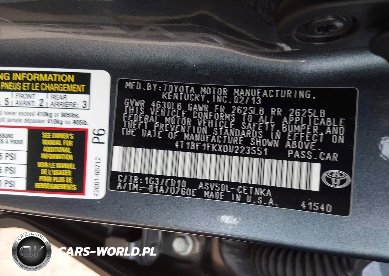 2013 Toyota Camry Le VIN:4T1BF1FKXDU223551 - 9