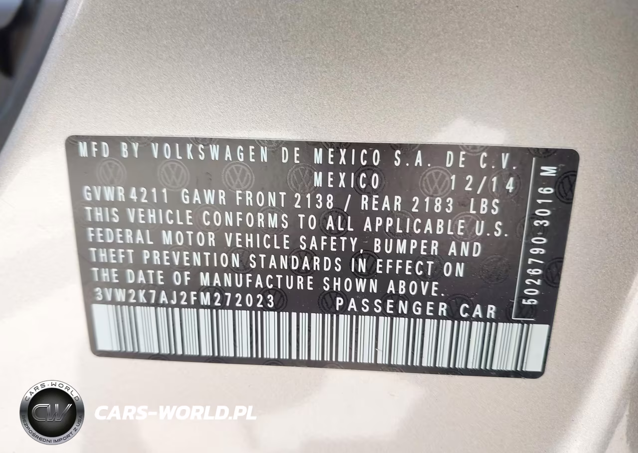 2015 Volkswagen Jetta 2.0L S VIN:3VW2K7AJ2FM272023 - 9