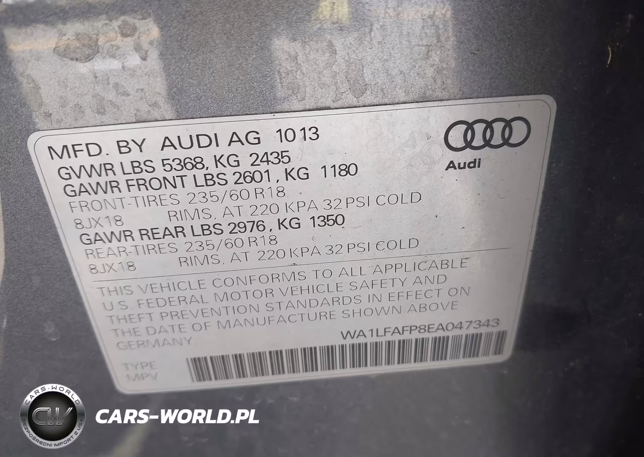 2014 Audi Q5 2.0T Premium VIN:WA1LFAFP8EA047343 - 9