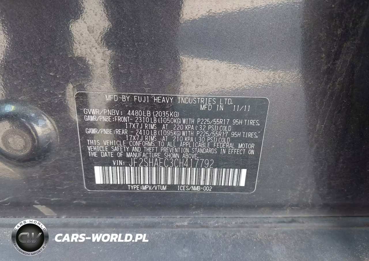 2012 Subaru Forester 2.5X Limited VIN:JF2SHAEC3CH417792 - 9