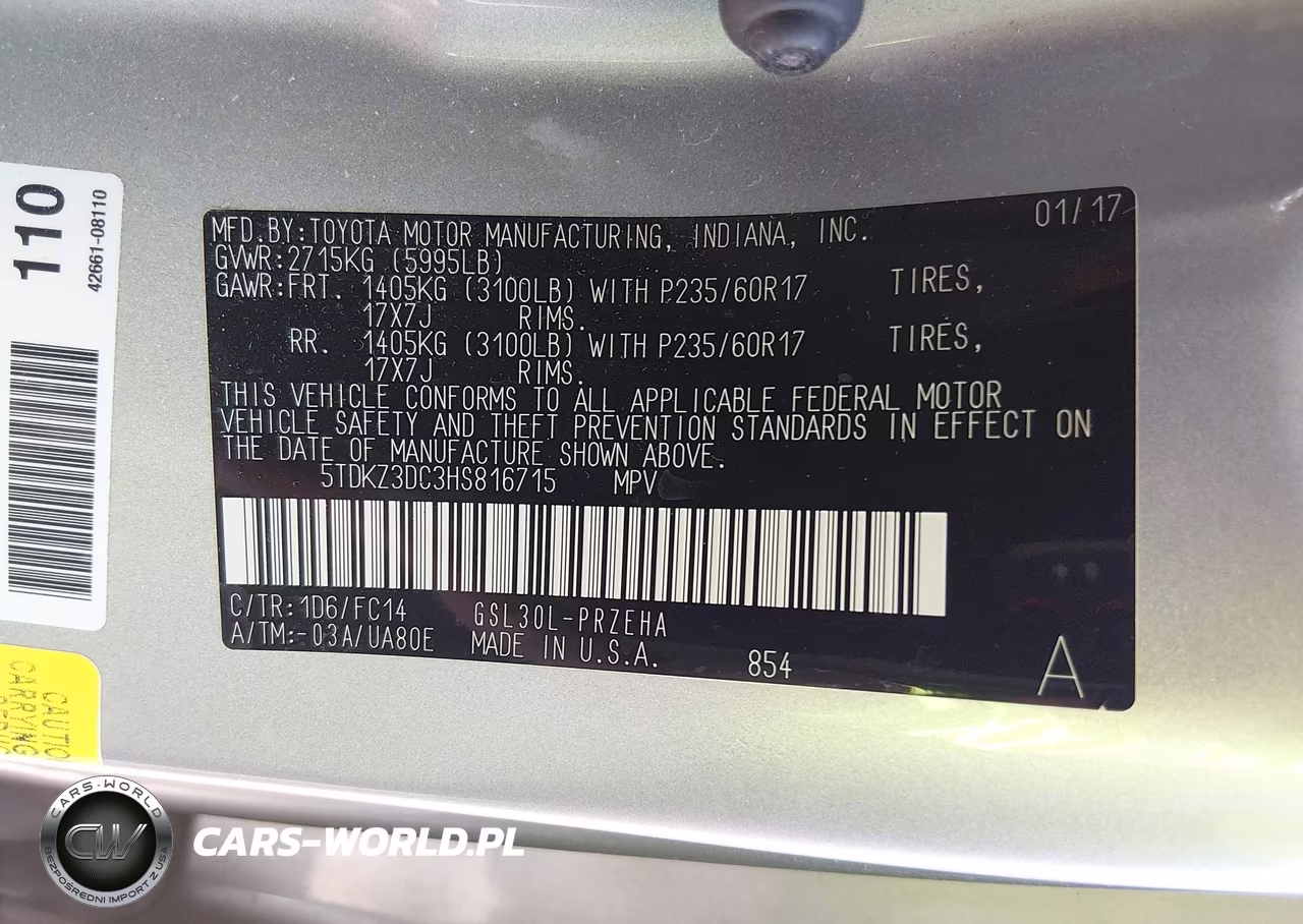2017 Toyota Sienna Le 8 Passenger VIN:5TDKZ3DC3HS816715 - 9