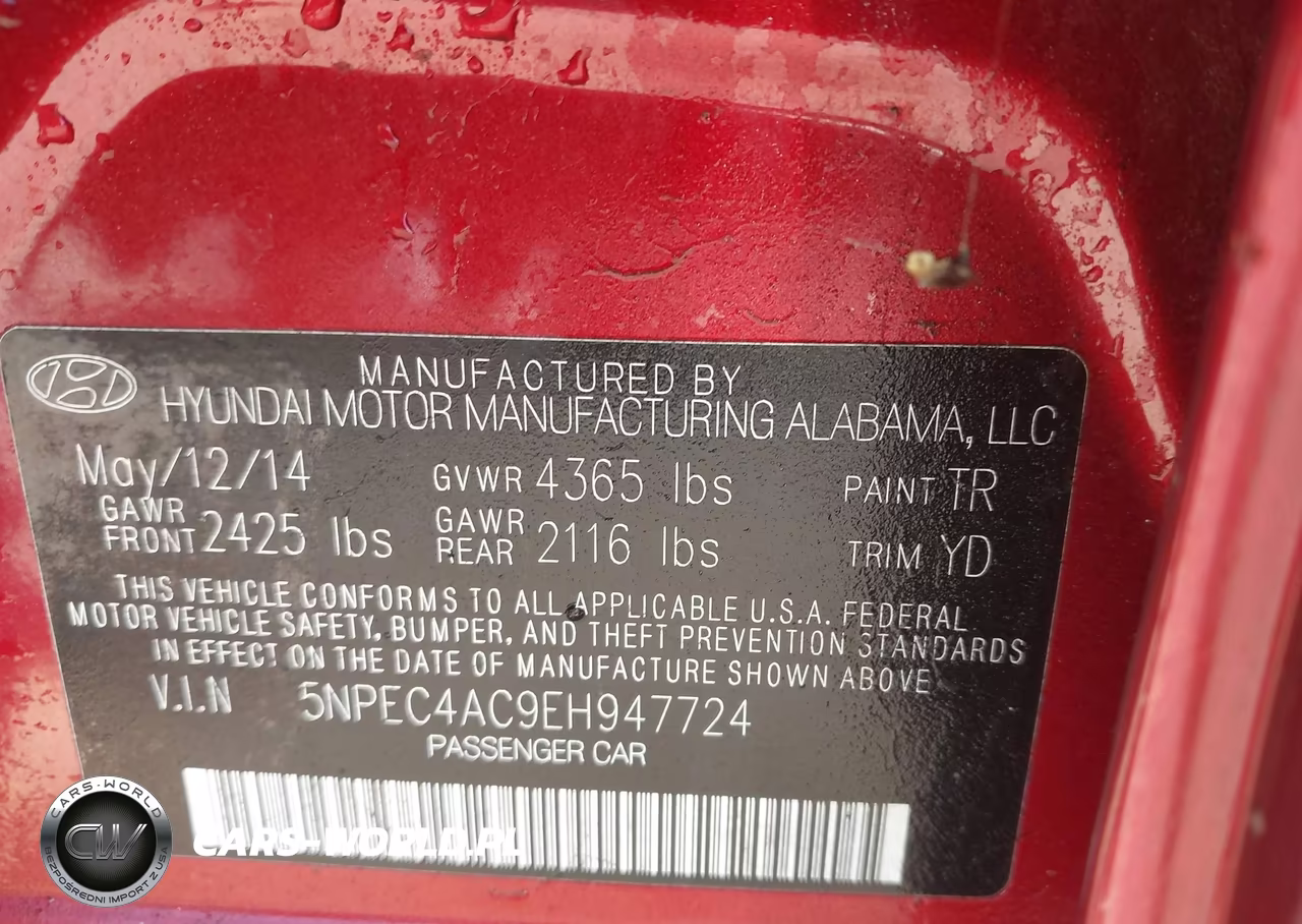 2014 Hyundai Sonata Limited VIN:5NPEC4AC9EH947724 - 9