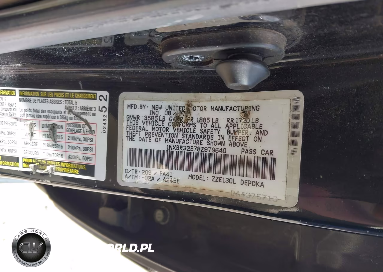 2008 Toyota Corolla Ce VIN:1NXBR32E78Z979640 - 9