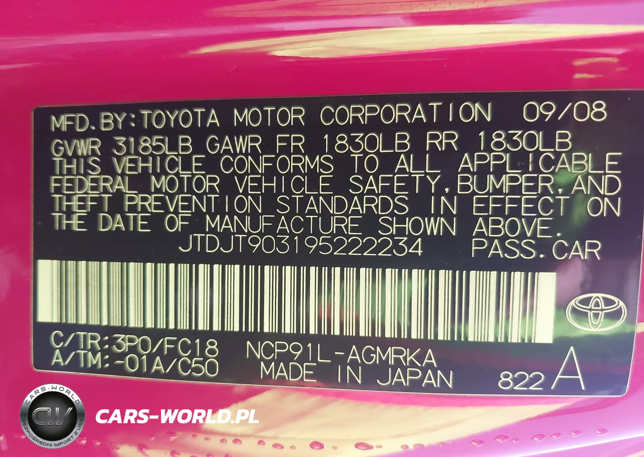 2009 Toyota Yaris VIN:JTDJT903195222234 - 9
