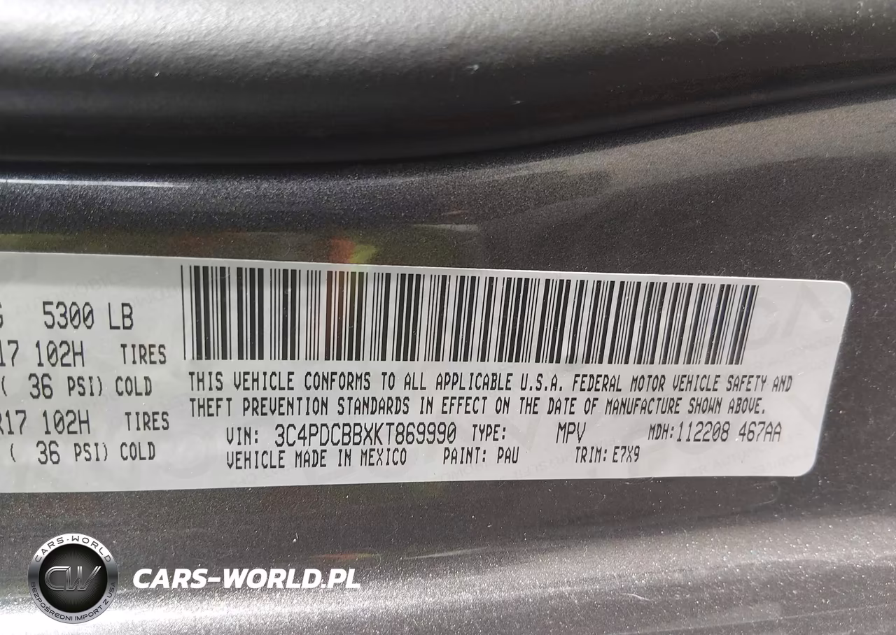 2019 Dodge Journey Se VIN:3C4PDCBBXKT869990 - 9