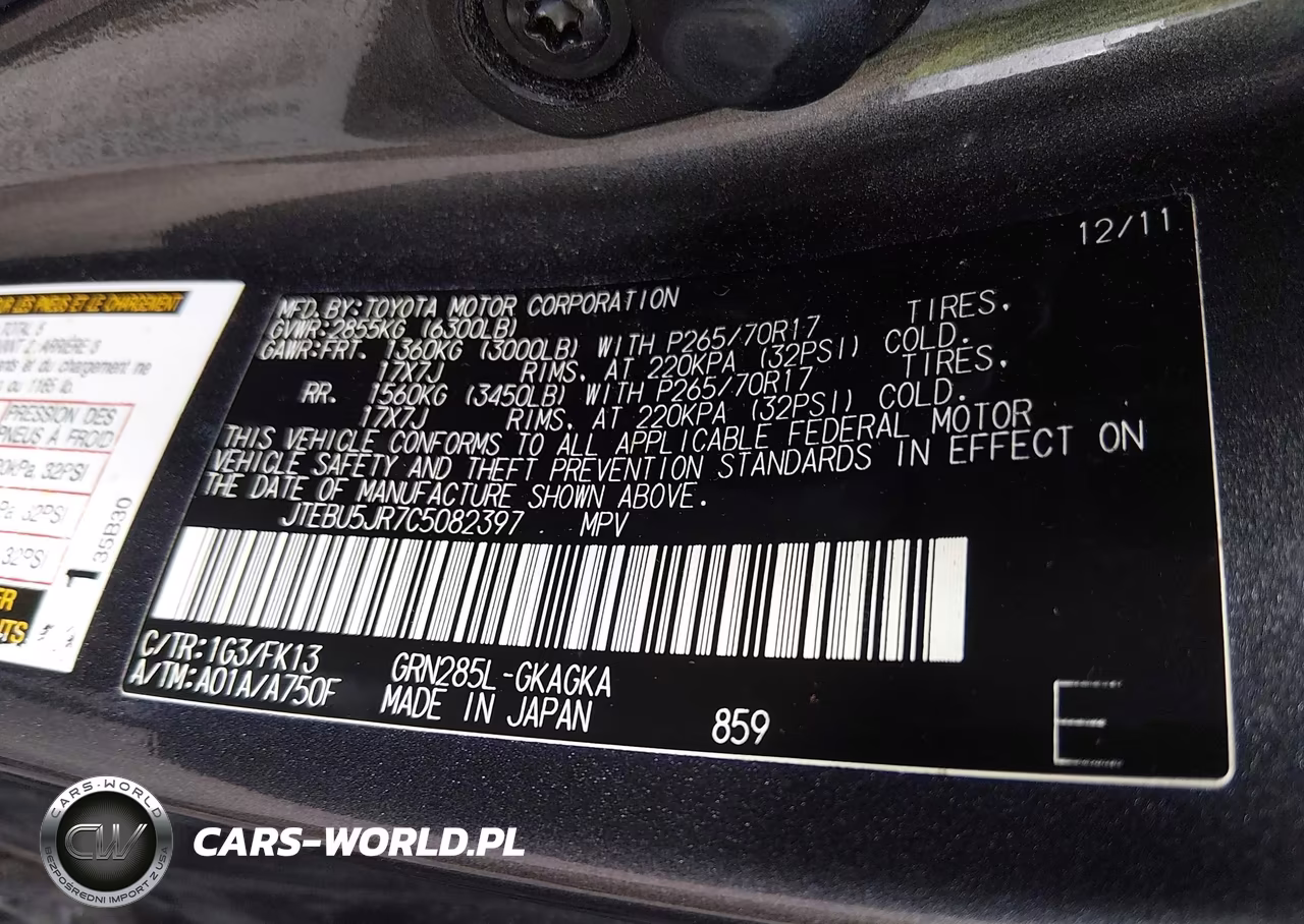 2012 Toyota 4Runner Sr5 VIN:JTEBU5JR7C5082397 - 9