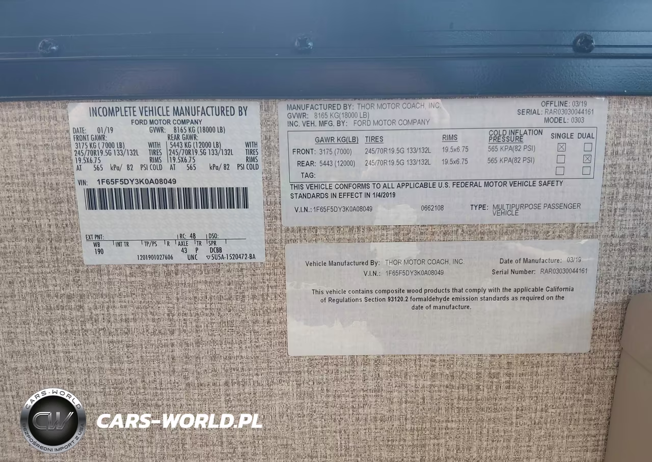2020 Ford Ace VIN:1F65F5DY3K0A08049 - 9