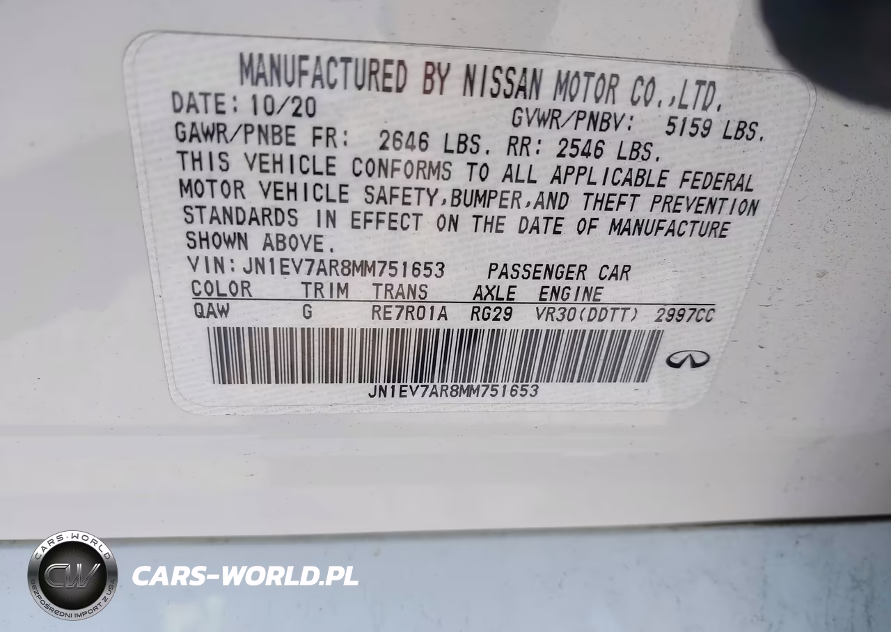 2021 Infiniti Q50 Pure Awd VIN:JN1EV7AR8MM751653 - 9