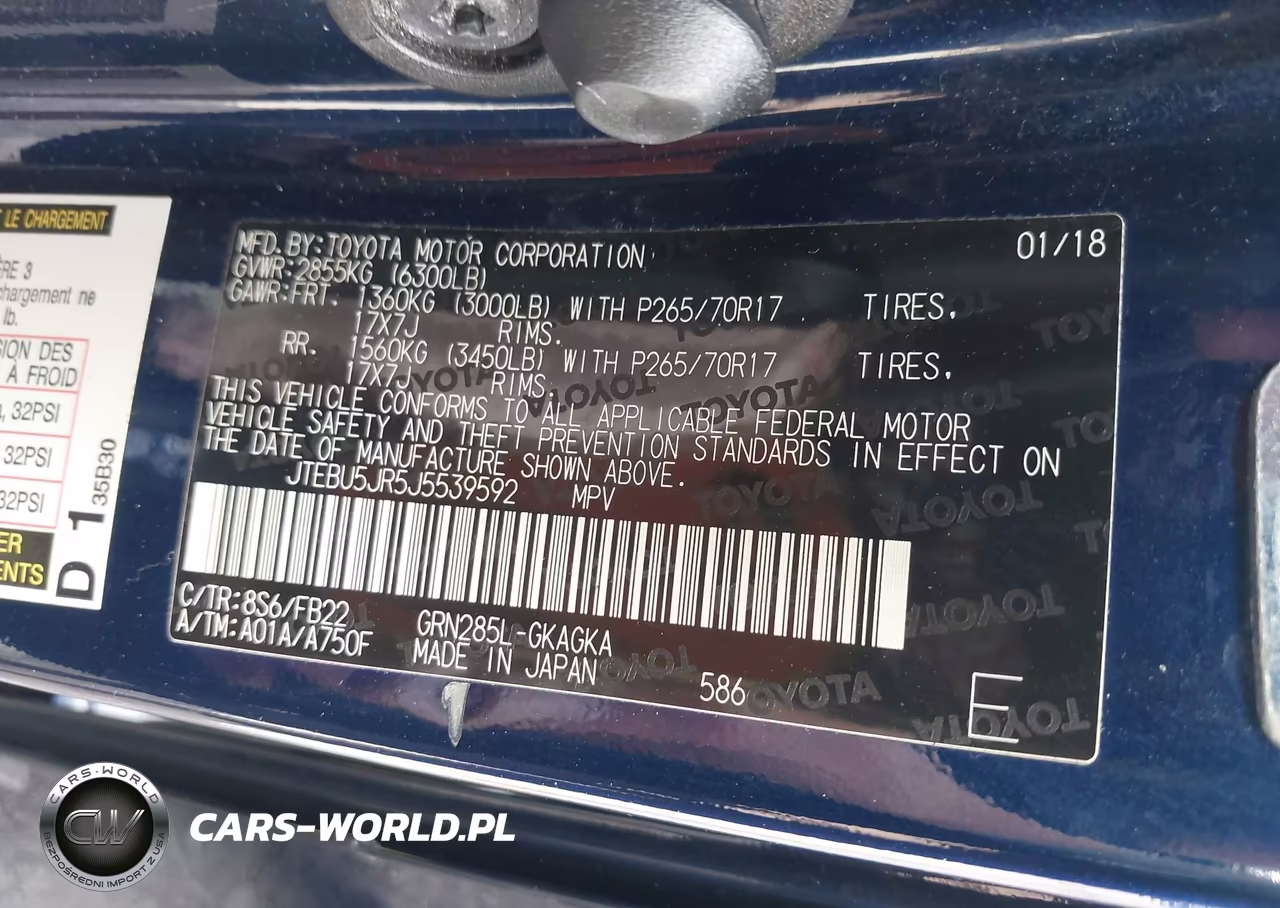 2018 Toyota 4Runner Sr5 VIN:JTEBU5JR5J5539592 - 9